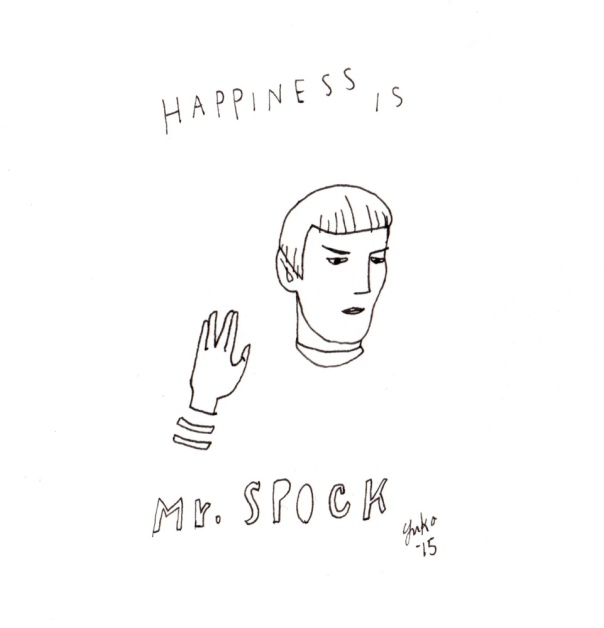 Happiness is Mr. Spock.  Just watched Star Trek III: The Search for Spock. Sniff.