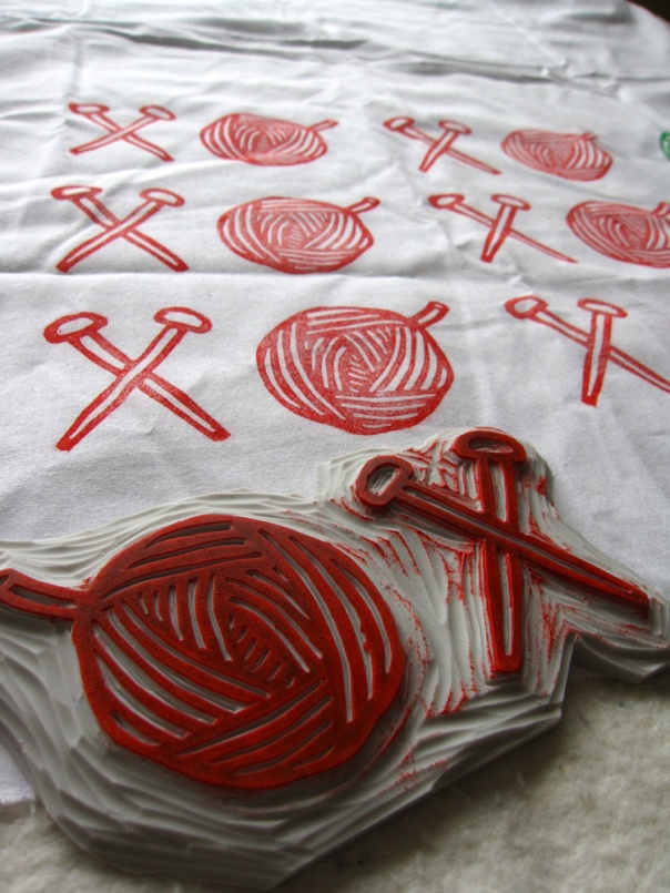 block printing on fabric xoxo valentines design